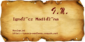 Ignácz Madléna névjegykártya